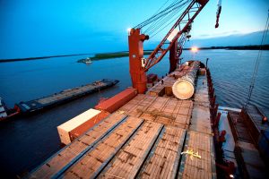 Discharging AIS charter vessel at dawn